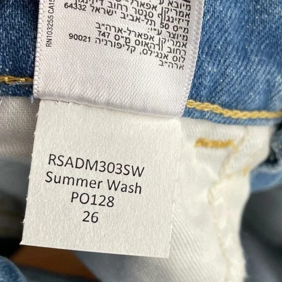 American Apparel High Rise Hi Waisted Denim Cuffed Jean Shorts Summer Wash Blue - Picture 8 of 11